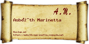 Asbóth Marinetta névjegykártya